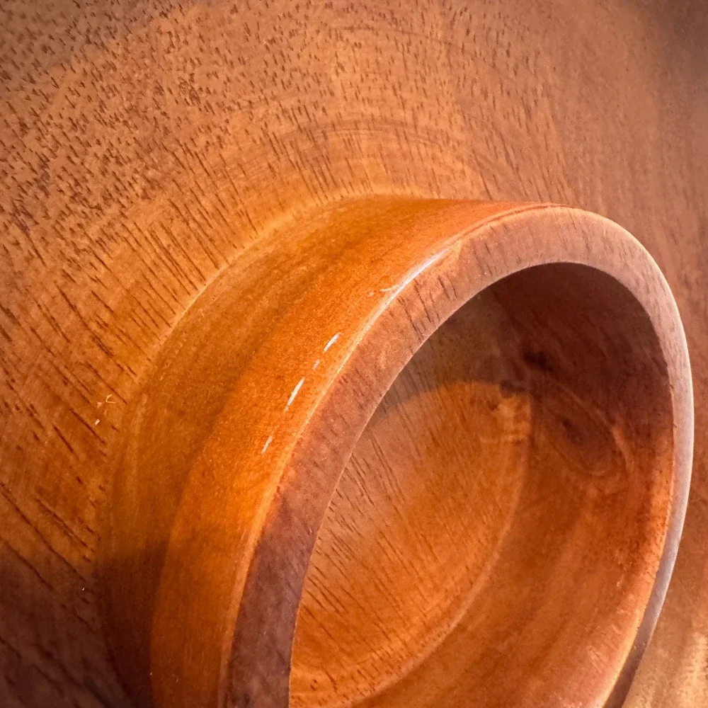 Vintage‎ Solid Mahogany Wood Chip and Dip Bowl Tray Serve Dish Thailand